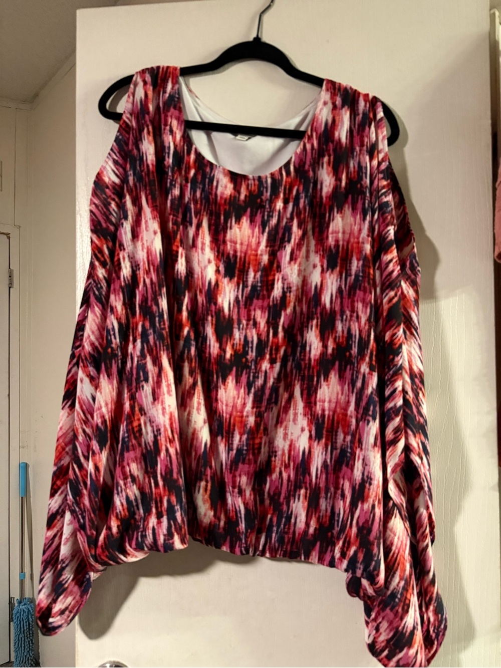 Women's Pink Multi-Print Scoop Neck Top